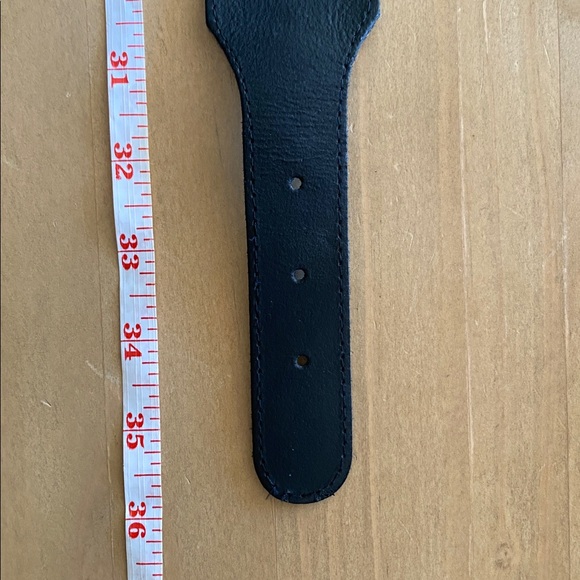 Vintage Leather Turquoise Concho Belt Size M Silver Black Blue Cowgirl Statement - Picture 6 of 8